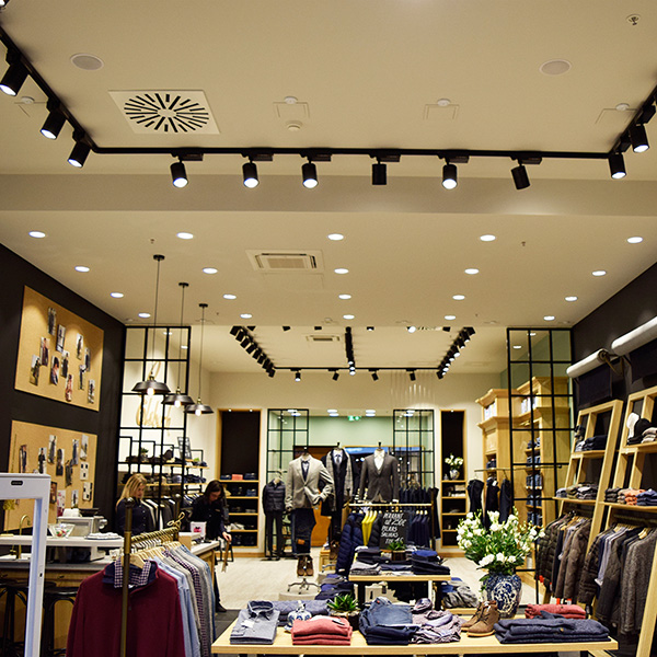 Custom aluminum alloy light exterior track lighting for hotel showroom 
