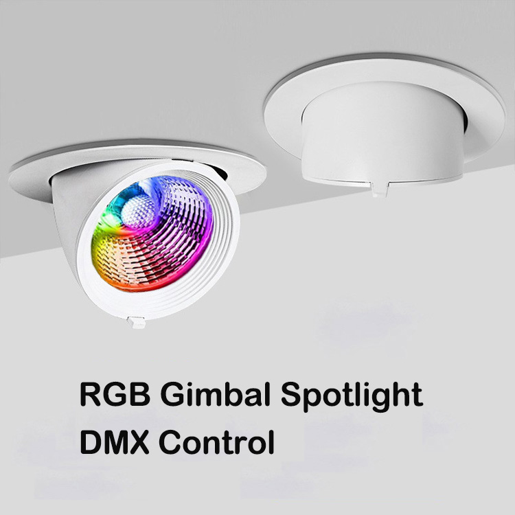 DMX Gimbal Spotlight With RGBW Full Color Adjustable Function- New Launch!