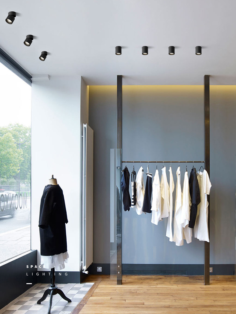 Foldable Surface Mounted Spotlight - Clothing Shop Application Case