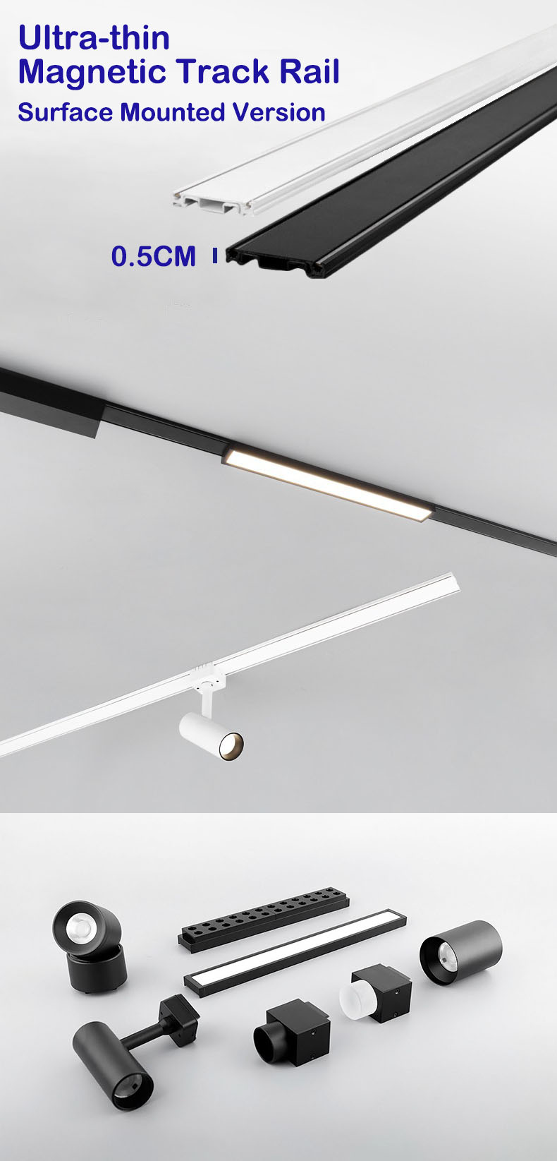 Ultra thin magnetic suction lamp series - no need for suspended ceiling | slotted | pre embedded