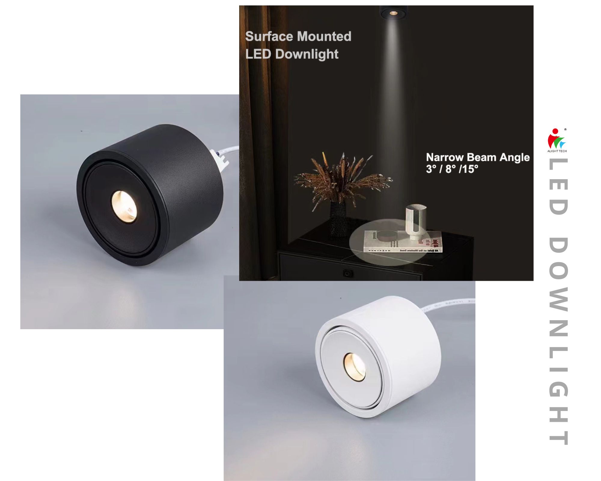 Customized small beam angle surface mounted spotlight downlight